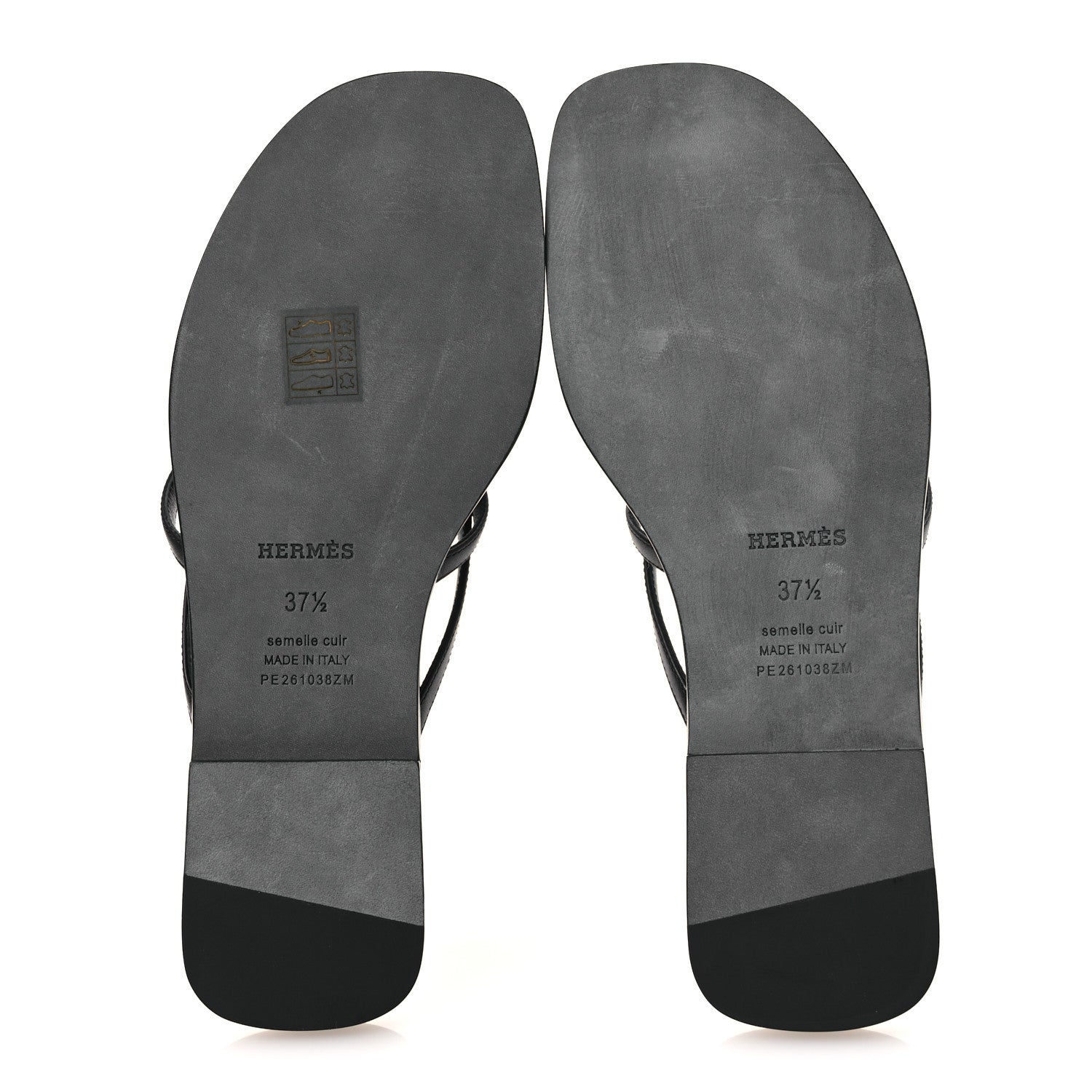 Hermes Calfskin Miss Sandals 37.5 Black 7 of 10
