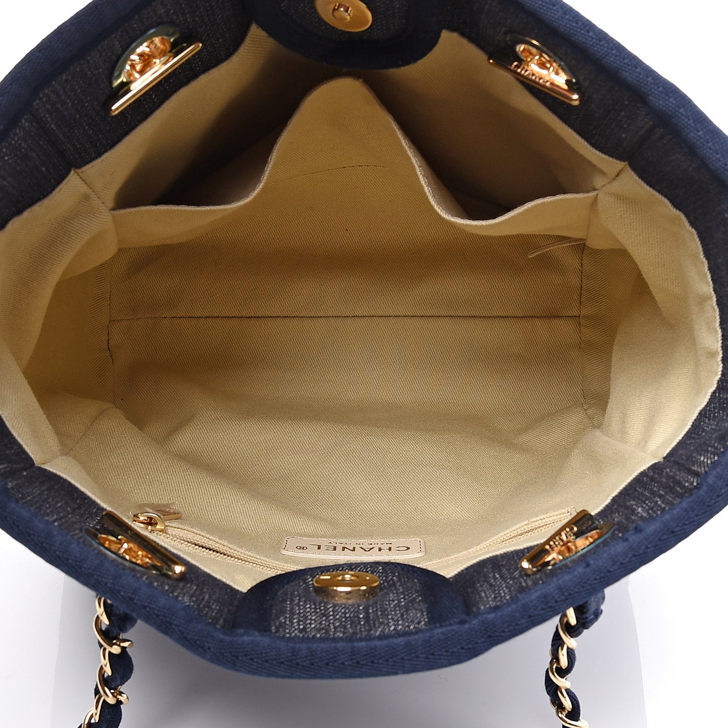 Denim Mini Deauville Tote Dark Blue