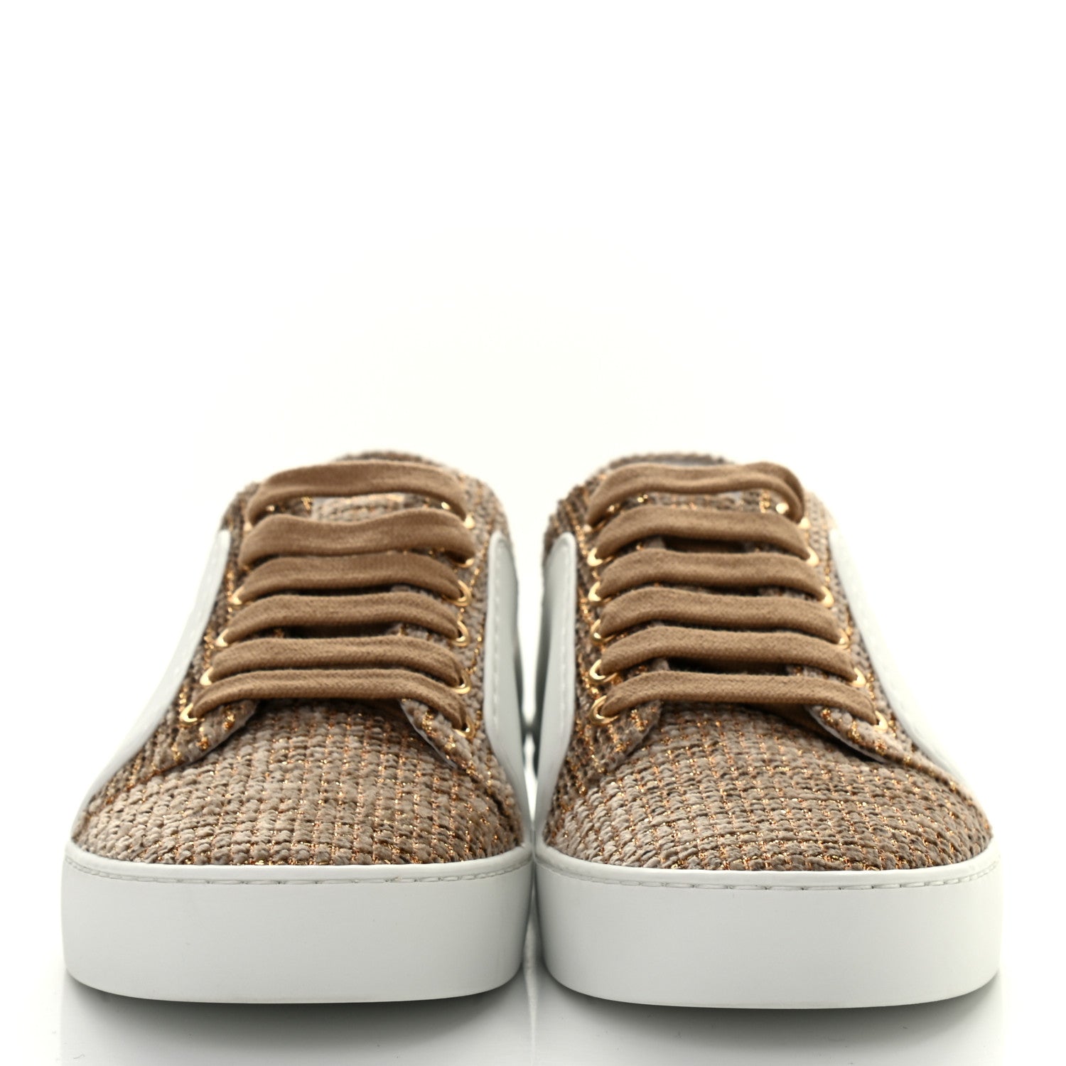 Chanel Fantasy Tweed Sneakers 35 Beige Gold 2 of 7