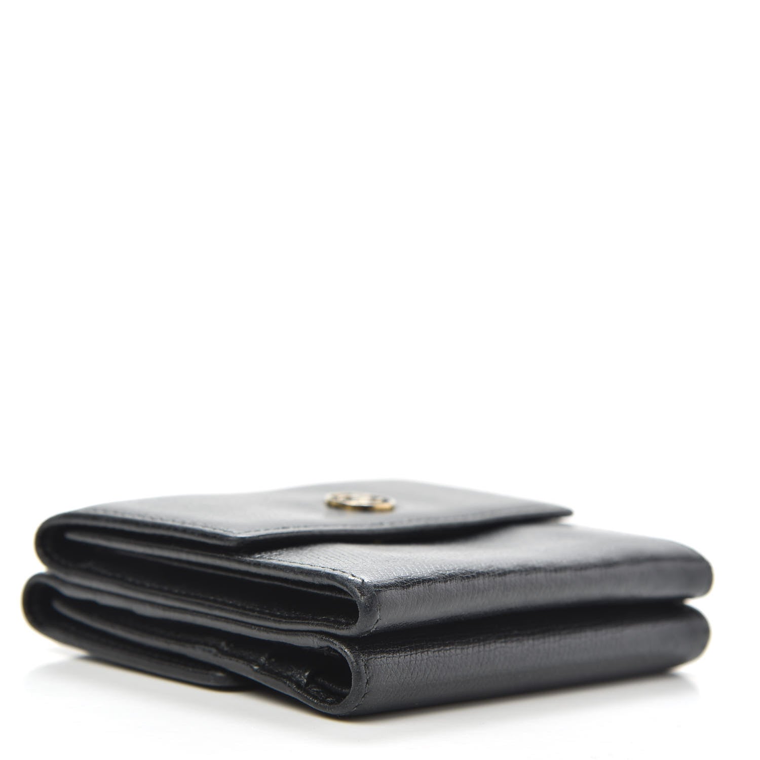 Chanel Grained Calfskin CC Button Flap Wallet Black 4 of 10
