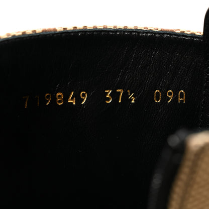 Gucci Flores Calfskin Monogram Maxi GG Nappa Matelasse Double G Ankle Boots 37.5 Black Camel Ebony 8 of 9