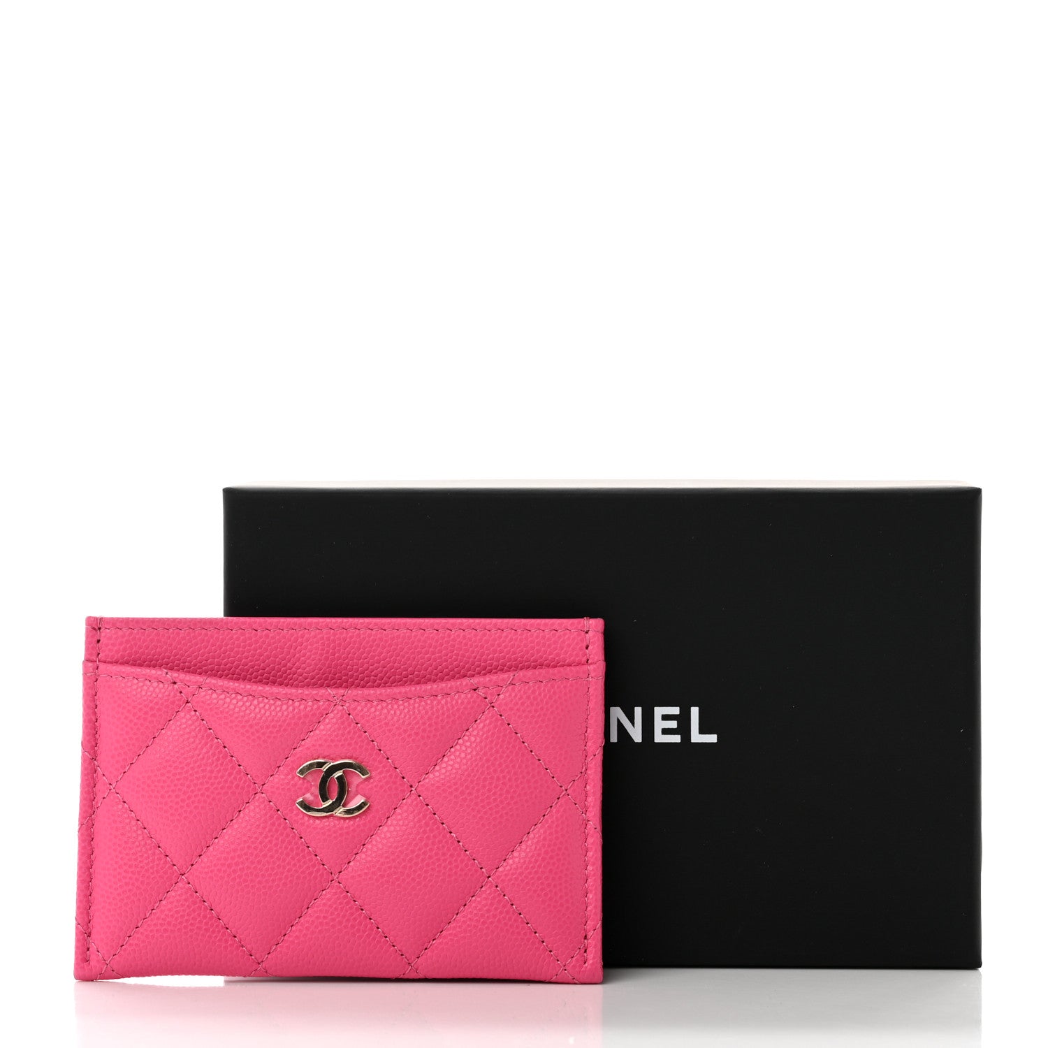 Chanel Caviar Quilted Card Holder Pink 9 of 9