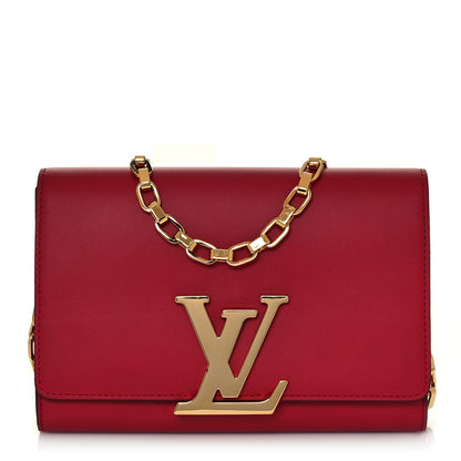 Louis Vuitton Calfskin Chain Louise MM Red 1 of 12