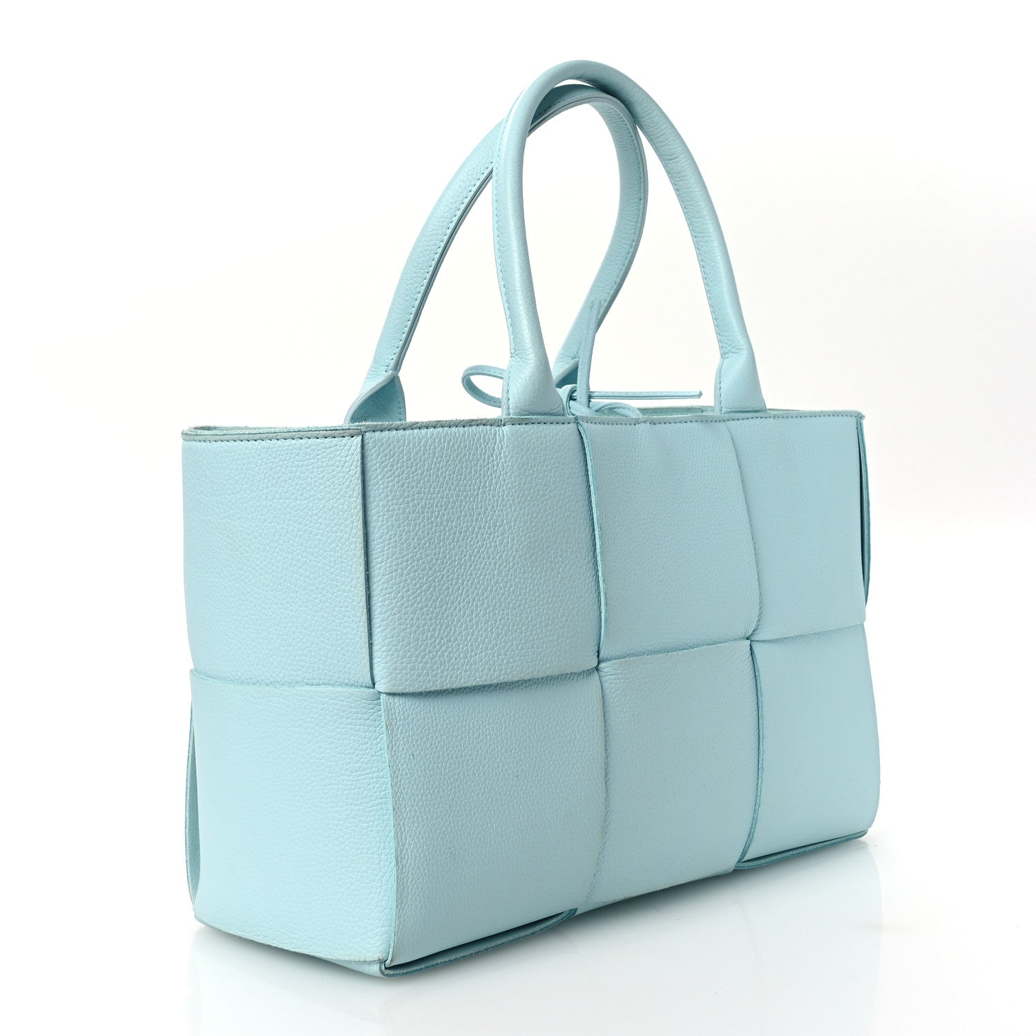 Bottega Veneta Grained Calfskin Maxi Intrecciato Small Arco Tote Pale Blue 4 of 10