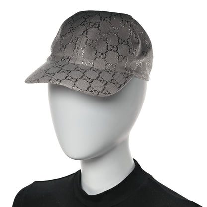 Gucci Canvas Lame GG Monogram Rush Baseball Hat M Gardenia Silver 2 of 8