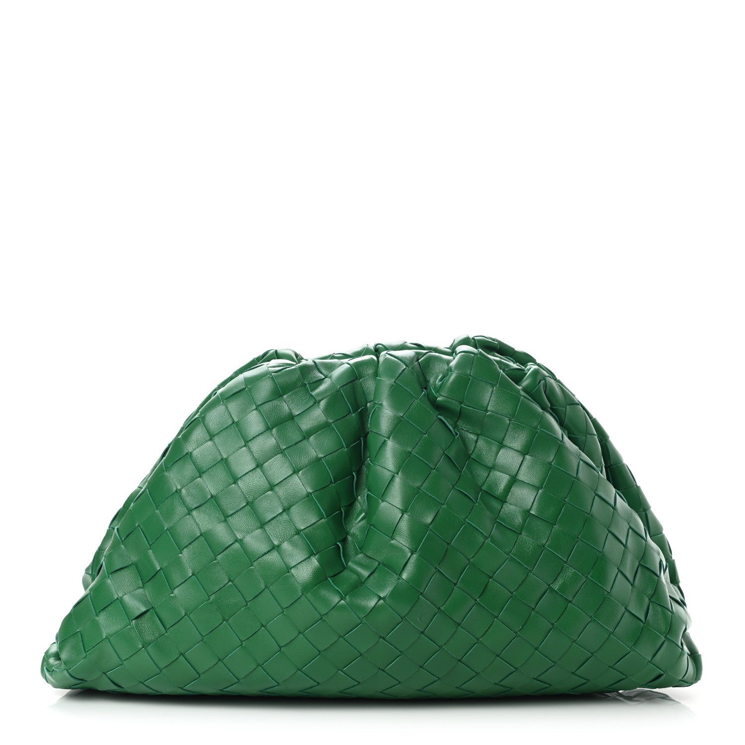 Bottega Veneta Nappa Maxi Intrecciato The Pouch Oversized Clutch Racing Green 1 of 8