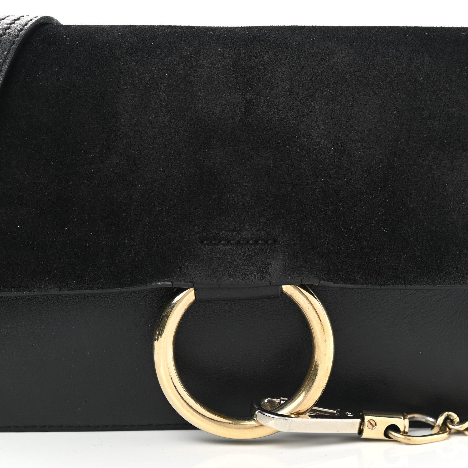 Chloe Suede Calfskin Small Faye Shoulder Bag Black 8 of 14