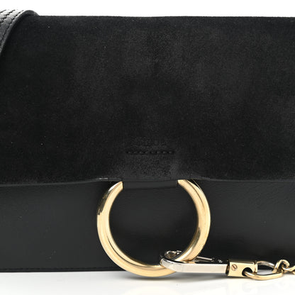 Chloe Suede Calfskin Small Faye Shoulder Bag Black 8 of 14