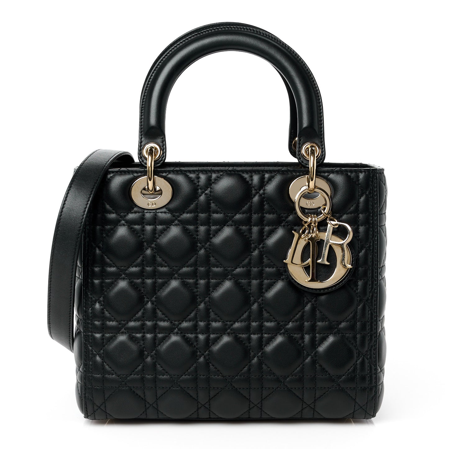Lambskin Cannage Medium Lady Dior Black