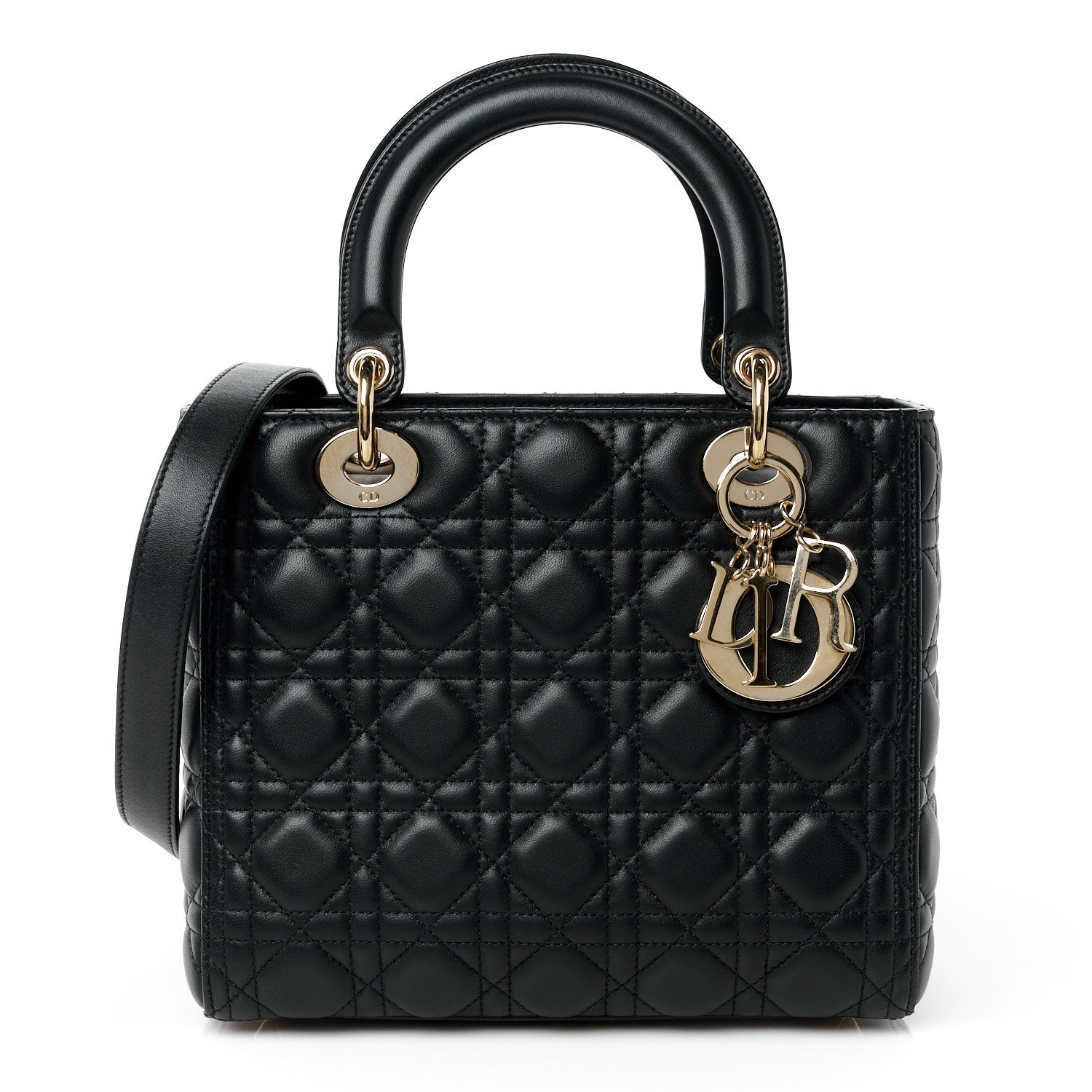 Christian Dior Lambskin Cannage Medium Lady Dior Black 1 of 10