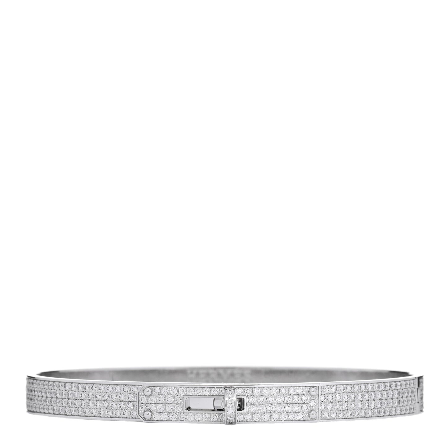 18K White Gold Diamond PM Kelly Full Pave Bracelet SH