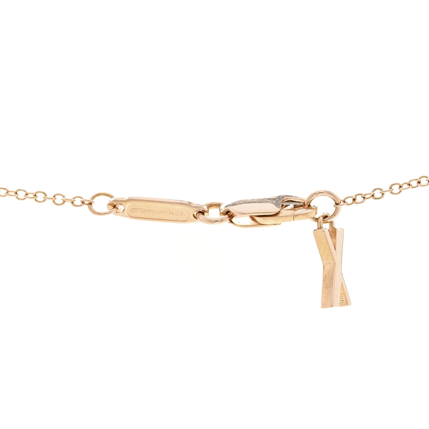 Tiffany 18K Rose Gold Interlocking Atlas Open Pendant Necklace 4 of 5