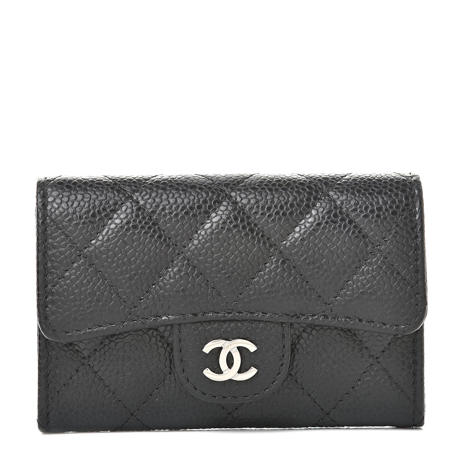Chanel Caviar Quilted Flap Card Holder Black 1 of 9