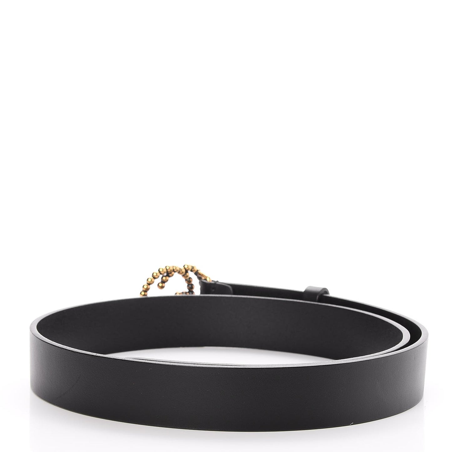 Margaux Calfskin Studded Interlocking G 30mm Belt 85 34 Black