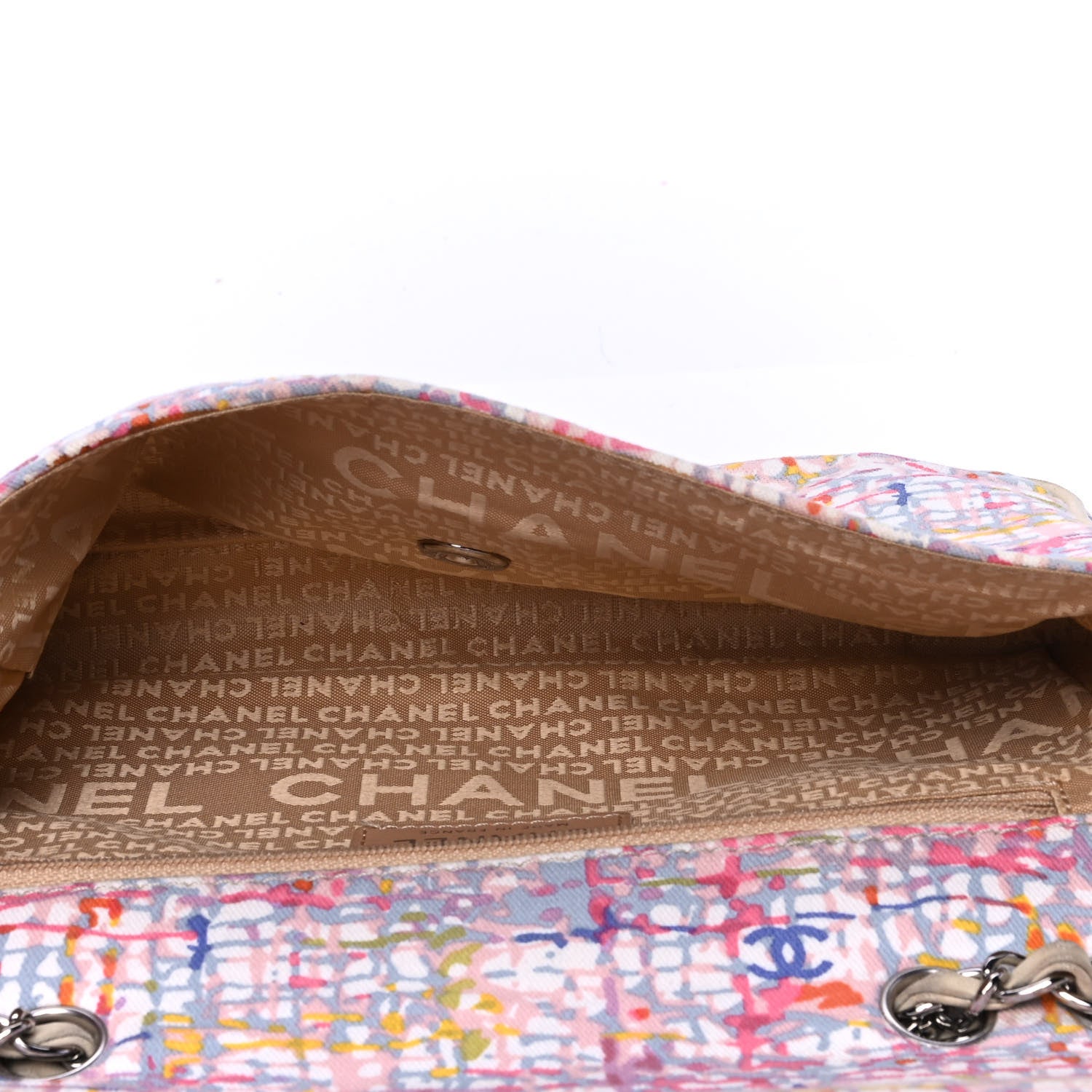 Chanel Canvas Watercolor Tweed Print Clover Small Flap Multicolor 4 of 9