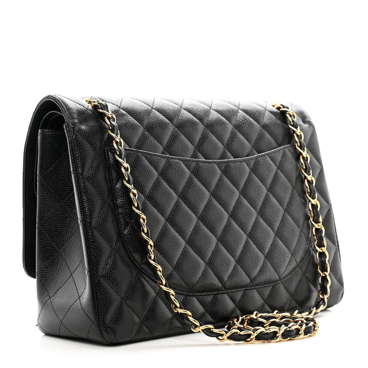 Caviar Quilted Maxi Double Flap Black