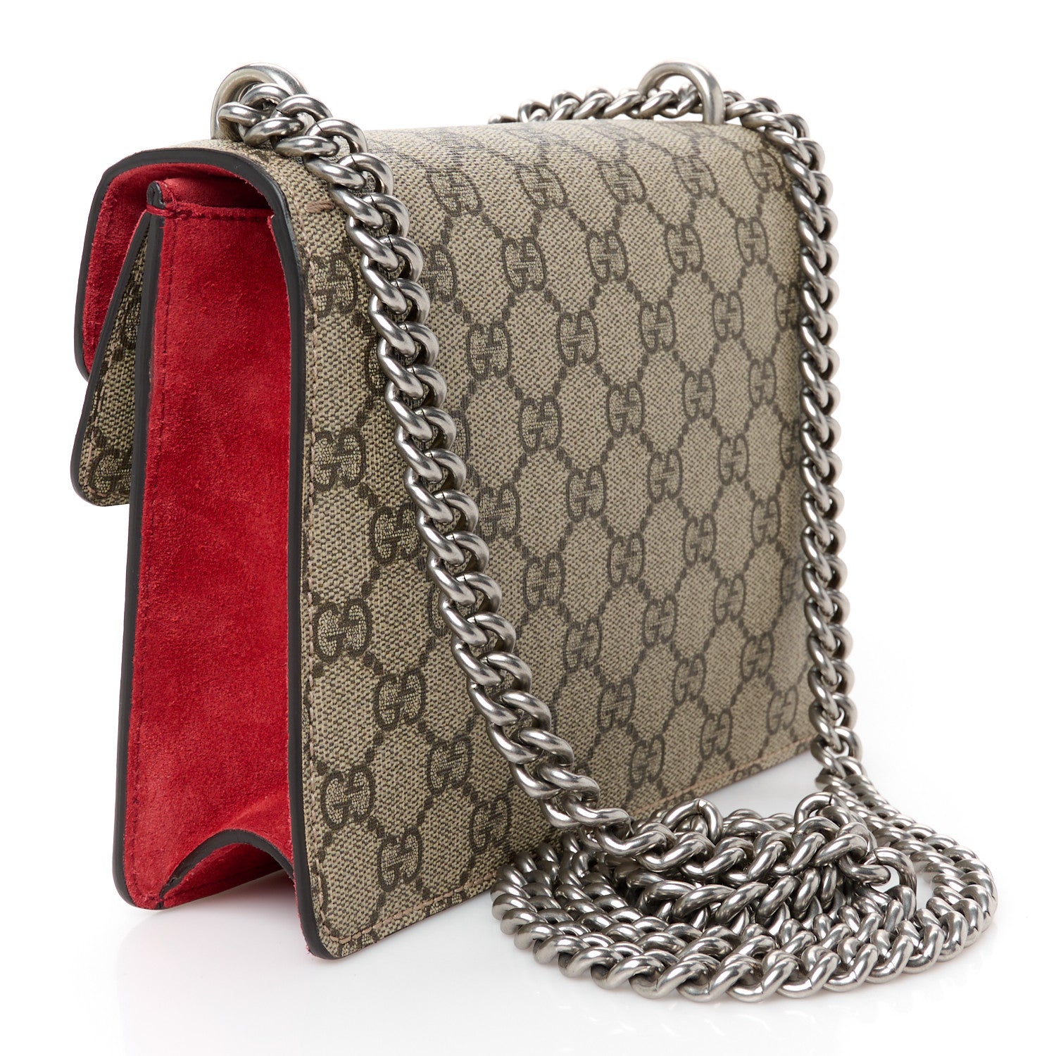 Gucci GG Supreme Monogram Mini Dionysus Shoulder Bag Hibiscus Red 3 of 10