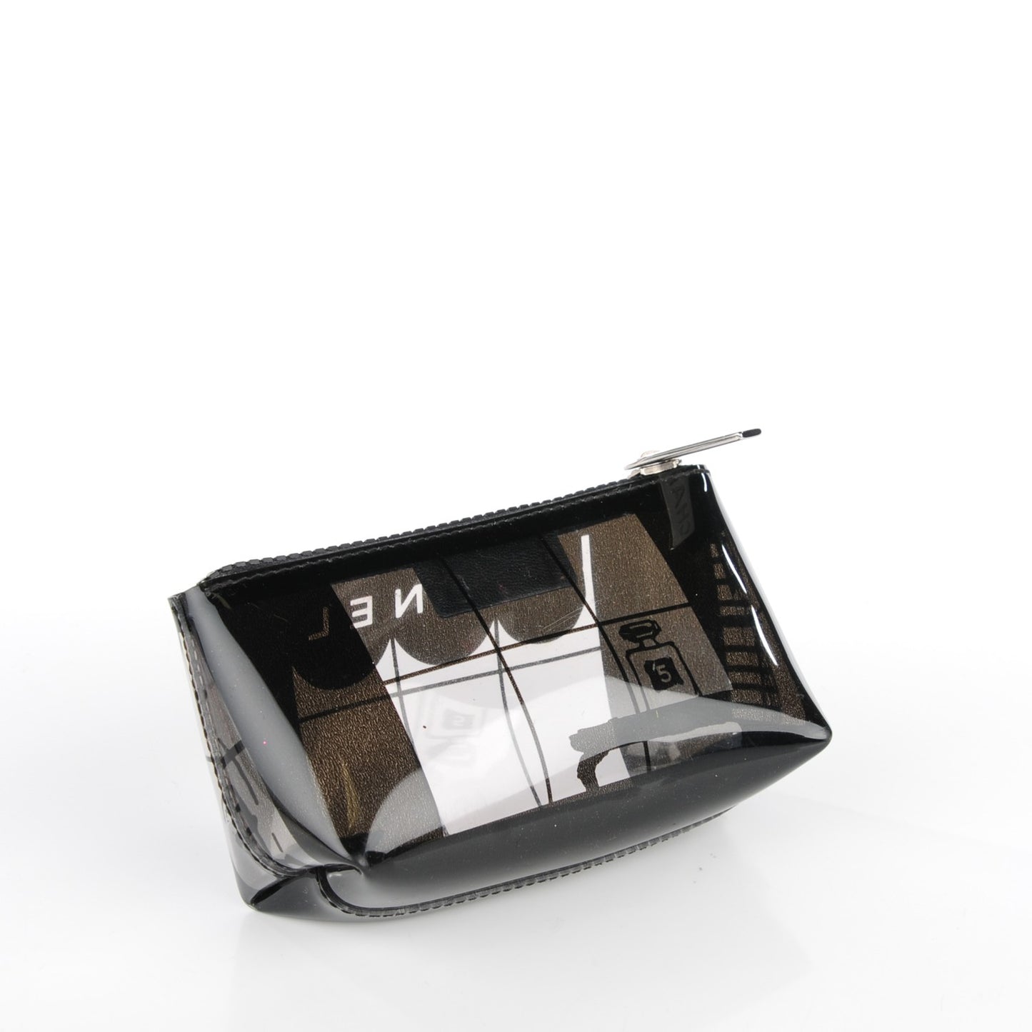 Vinyl Coco Window Cosmetic Pouch Black
