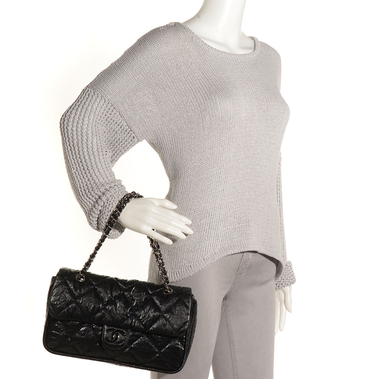 Chanel Coated Canvas Le Marais Flap Black 2 of 8