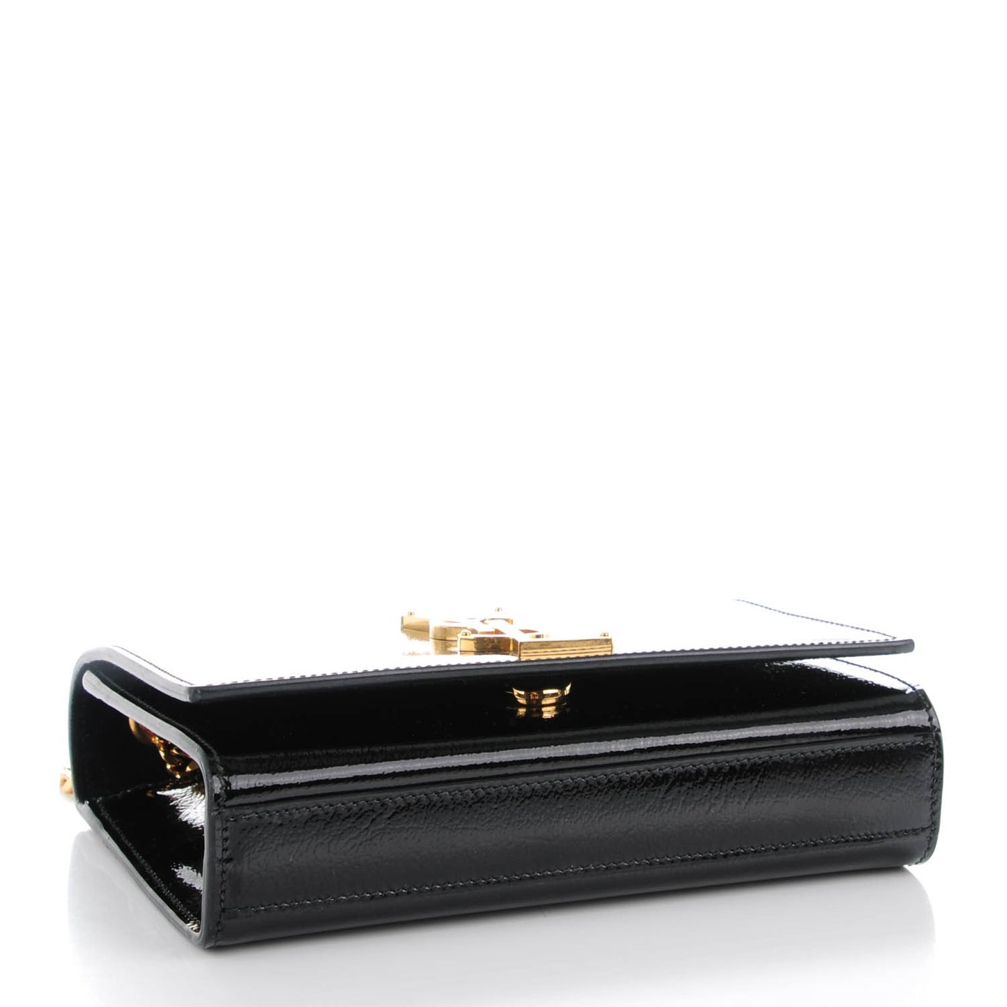 Patent Small Monogram Kate Satchel Black