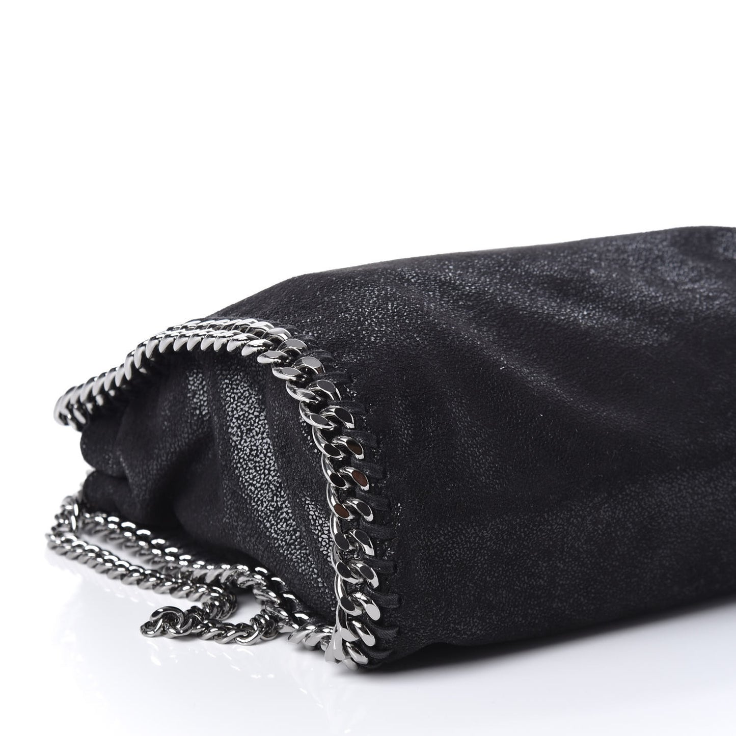 Shaggy Deer Mini Falabella Fold Over Tote Black