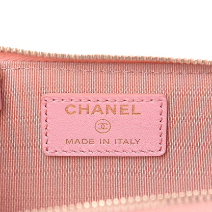 Chanel Iridescent Caviar Quilted Zipped Key Holder Case Rose Pink 5 of 8