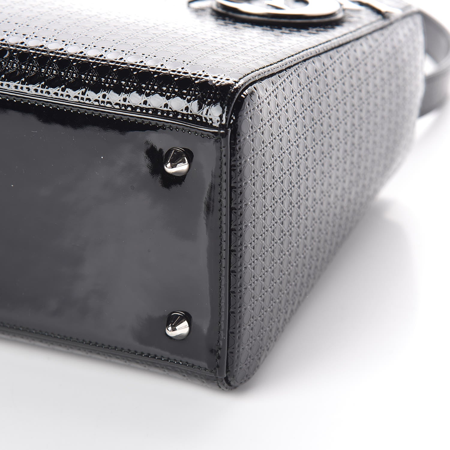 Christian Dior Patent Micro-Cannage Medium Lady Dior Black 9 of 9