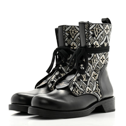 Louis Vuitton Jacquard Calfskin Since 1854 Metropolis Flat Ranger Boot 41 Gray 3 of 10