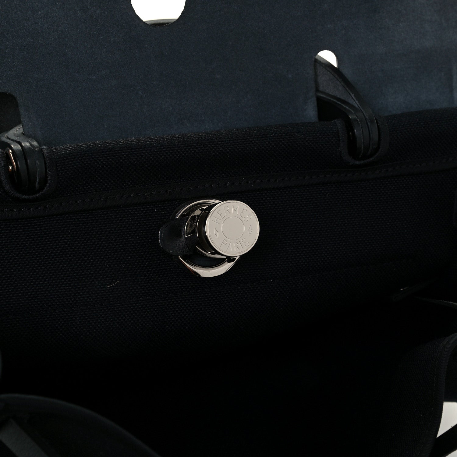 Hermes Military Toile Vache Hunter Herbag Zip PM 31 Black 6 of 10