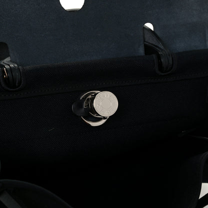 Hermes Military Toile Vache Hunter Herbag Zip PM 31 Black 6 of 10