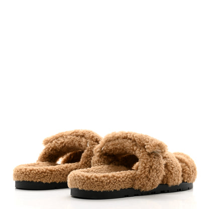 Hermes Woolskin Chypre Sandals 37 Beige Gobi 4 of 8