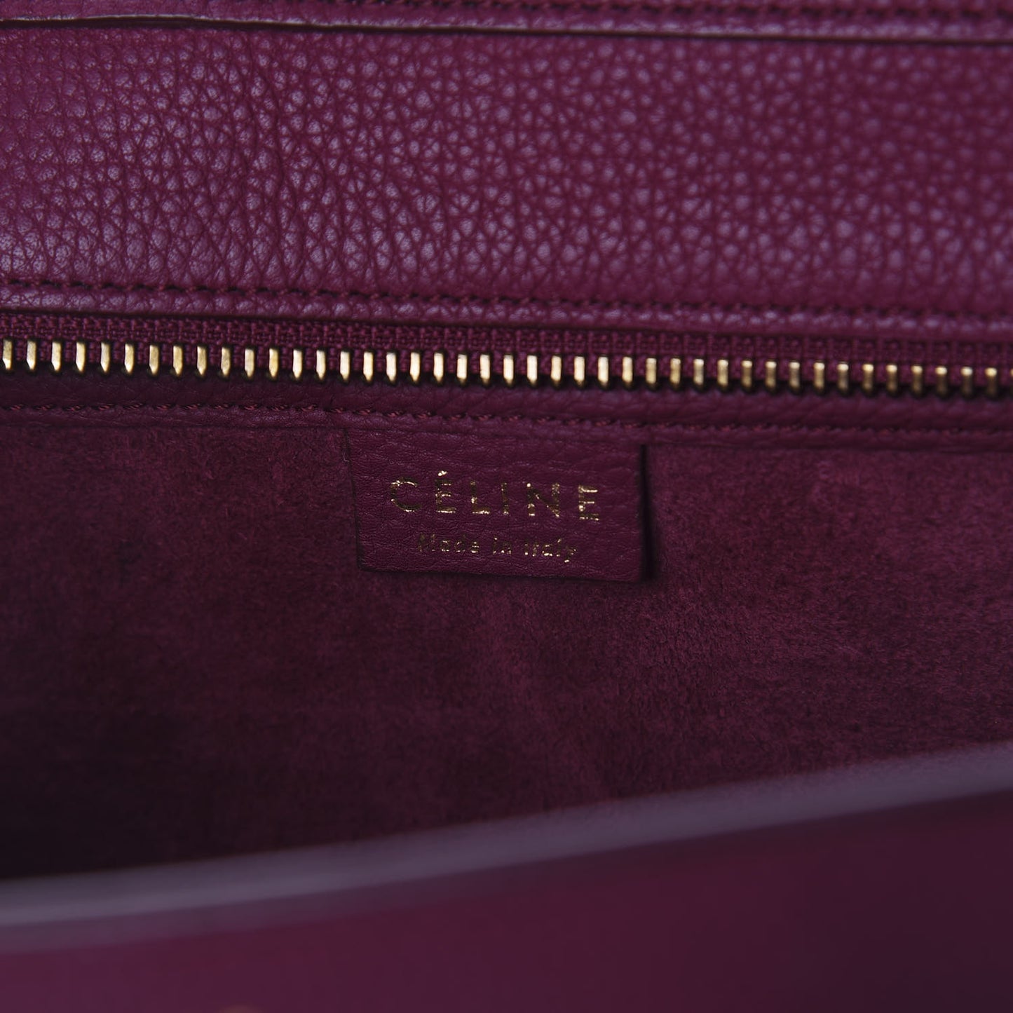Drummed Calfskin Nano Luggage Plum