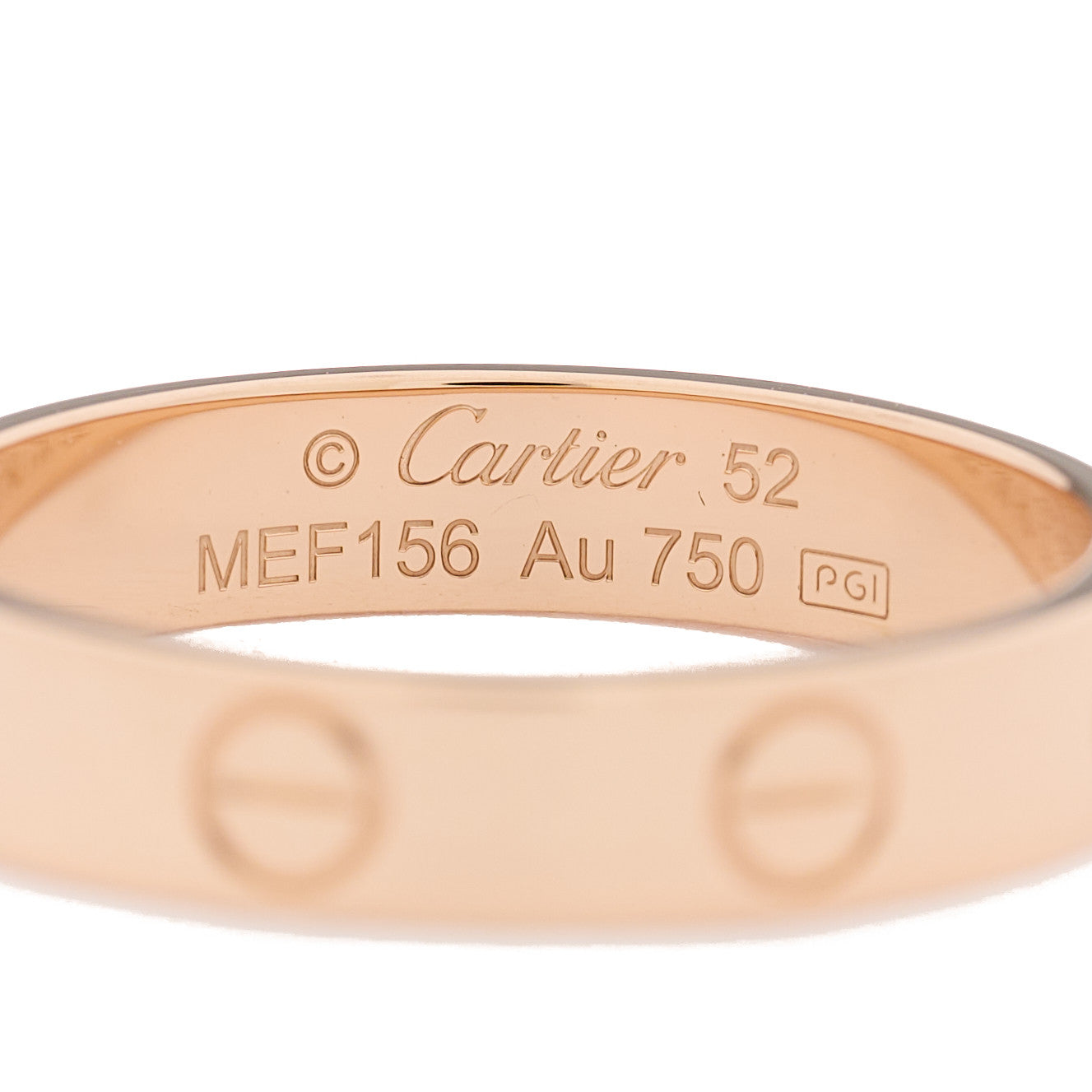 18K Pink Gold 3.5mm LOVE Wedding Band Ring 52 6