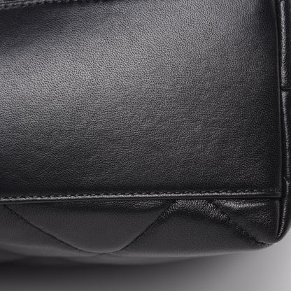 Chanel Lambskin Quilted Drawstring Shopping Bag Black 10 of 12