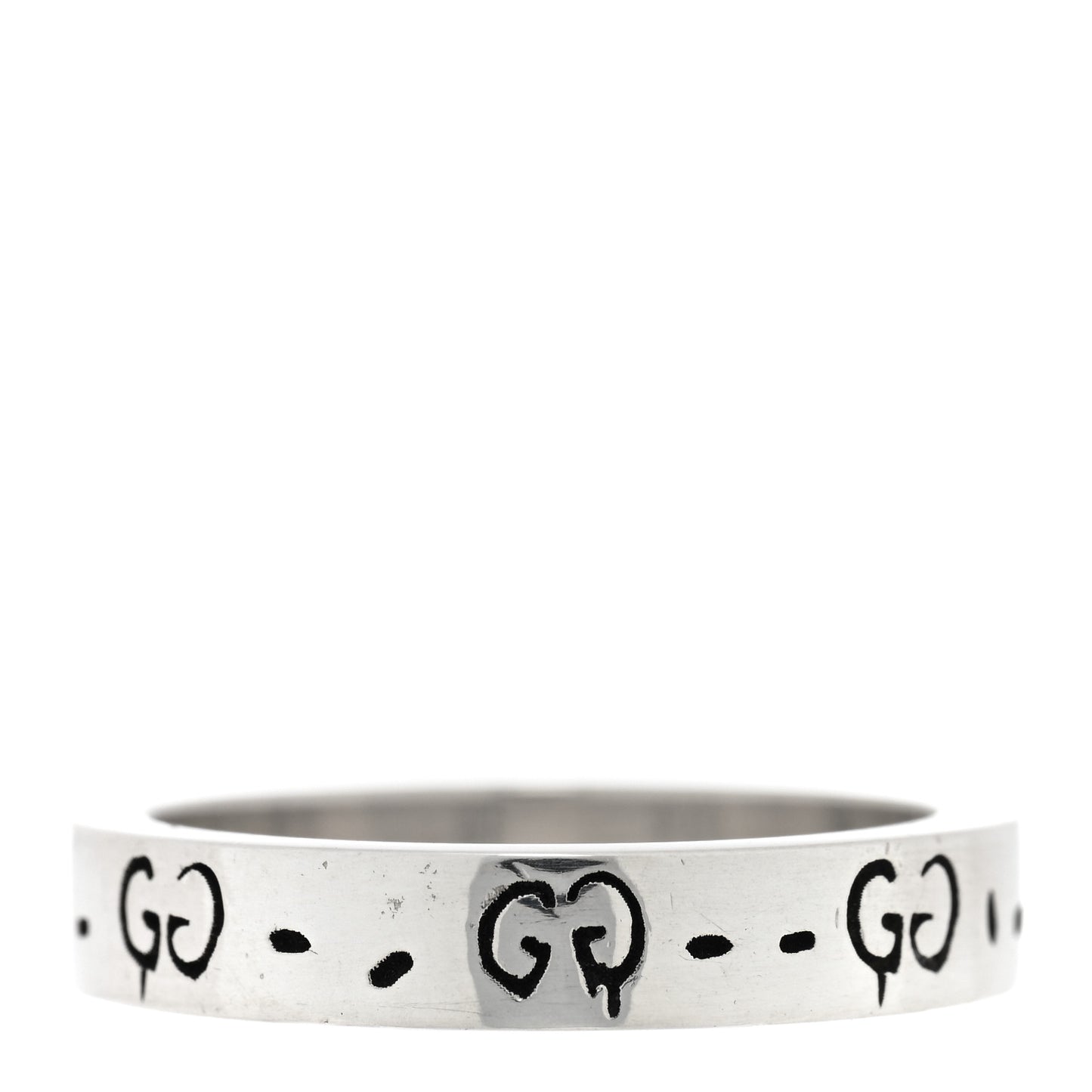 Sterling Silver Narrow GucciGhost Hamlet Skull Ring 55 7.25