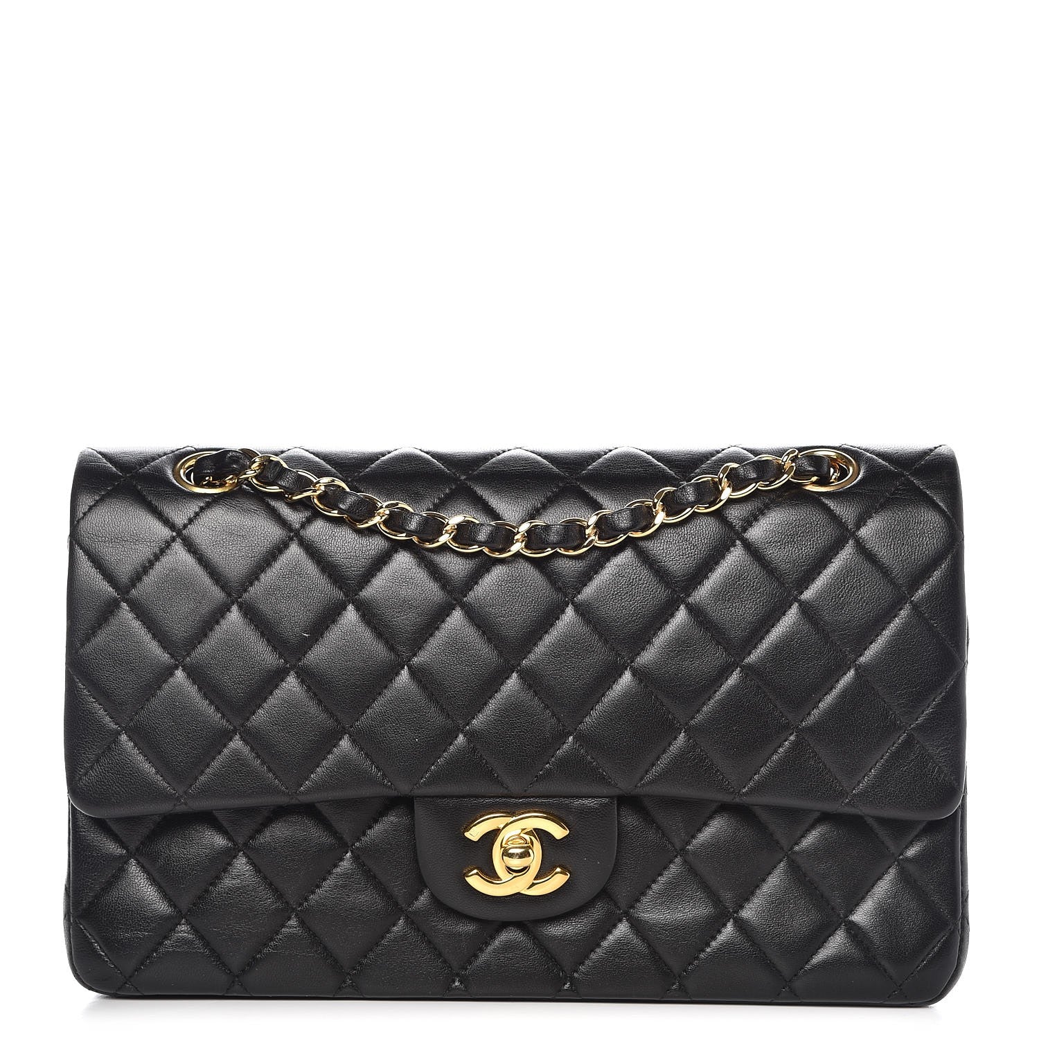Chanel Lambskin Quilted Medium Double Flap Black 1 of 14