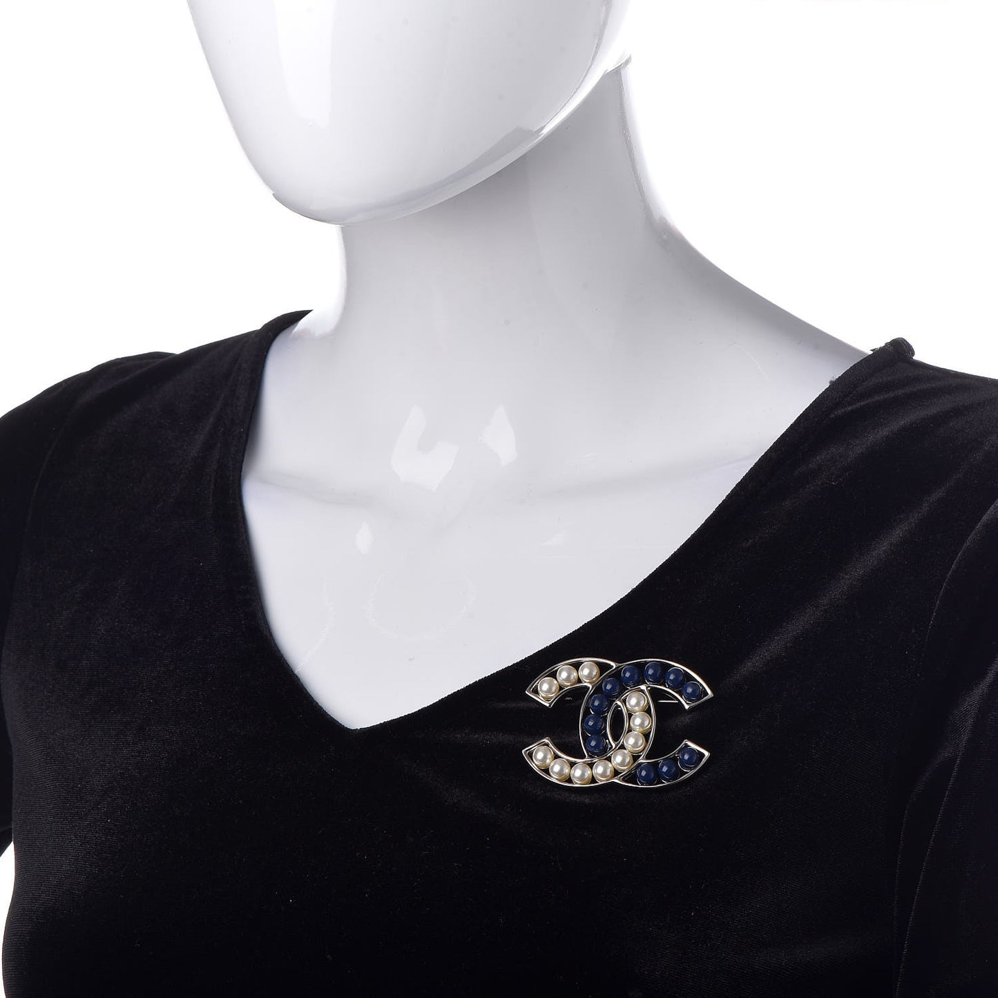 Pearl CC Brooch Blue Silver