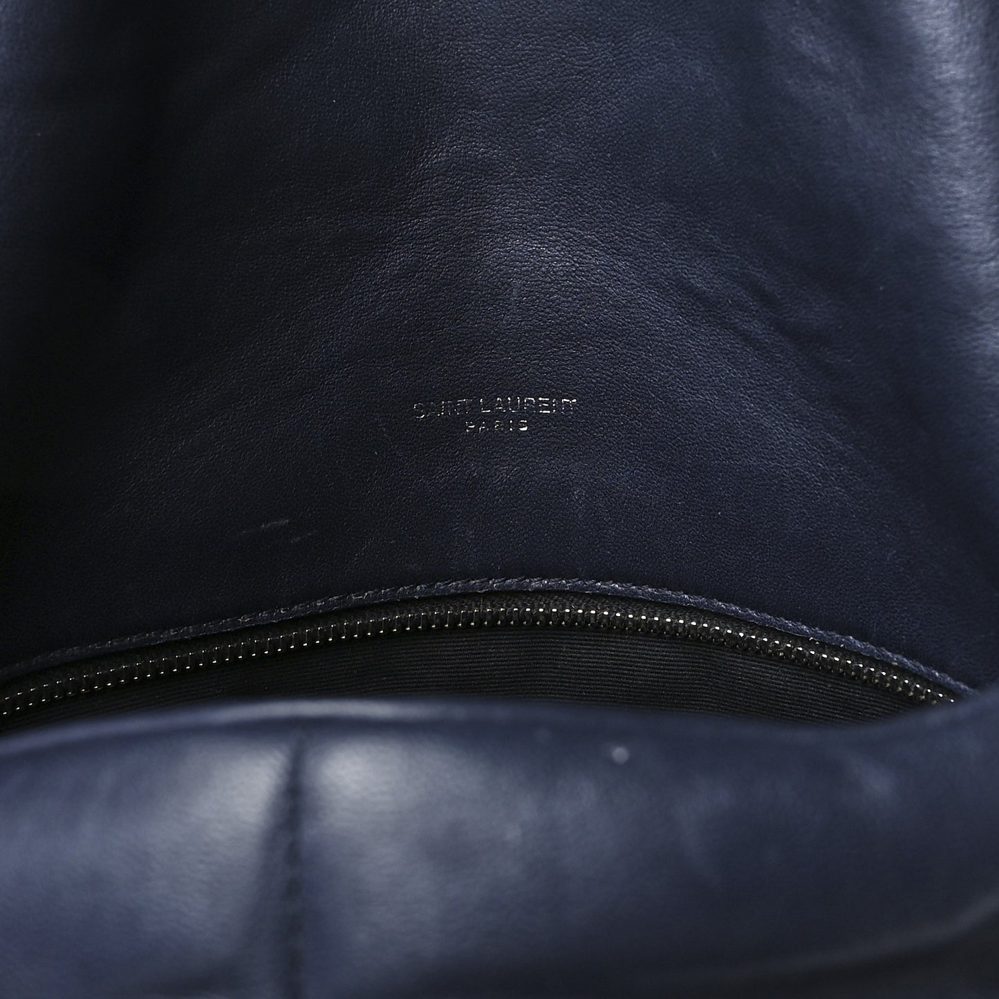 Lambskin Quilted Medium Loulou Puffer Monogram Chain Satchel Navy