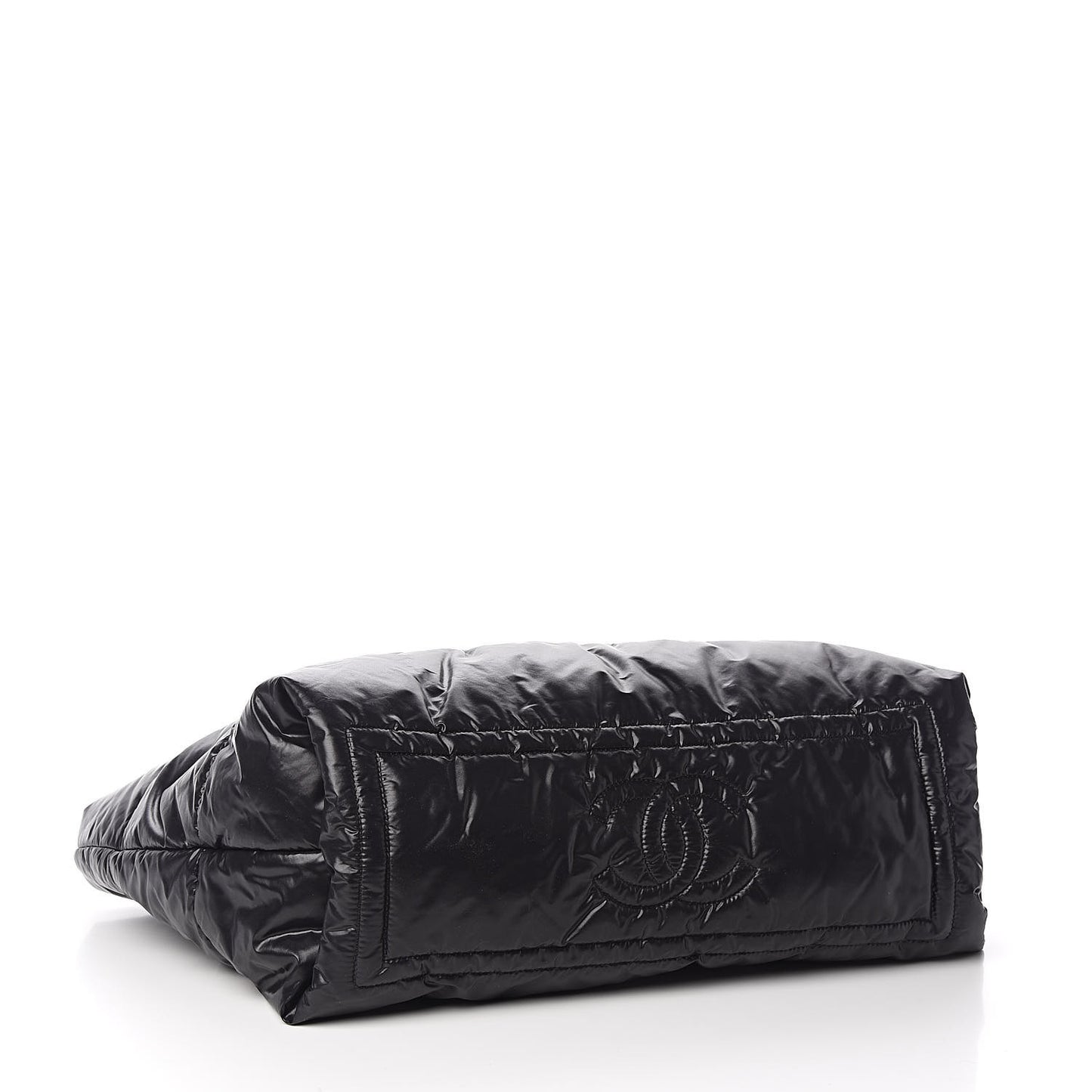 Nylon Quilted Medium Coco Cocoon Reversible Tote Black
