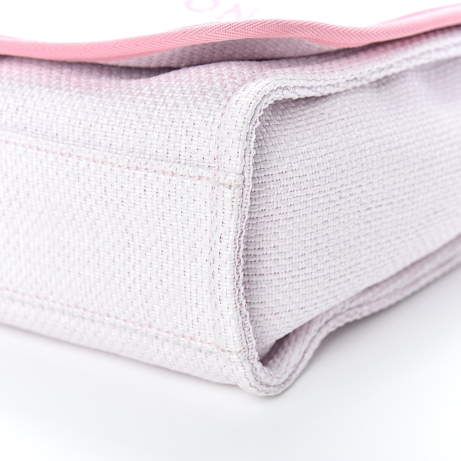Chanel Woven Straw Raffia Small Deauville Messenger Pink 9 of 11