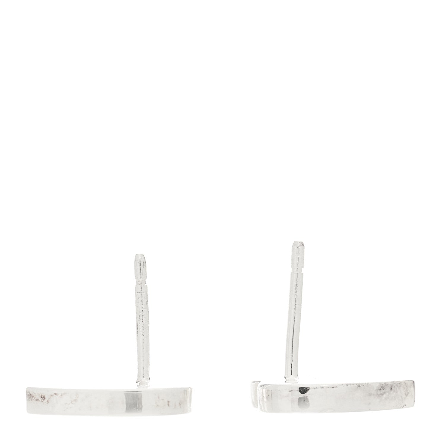 Gucci Sterling Silver Trademark Heart Stud Earrings 3 of 5