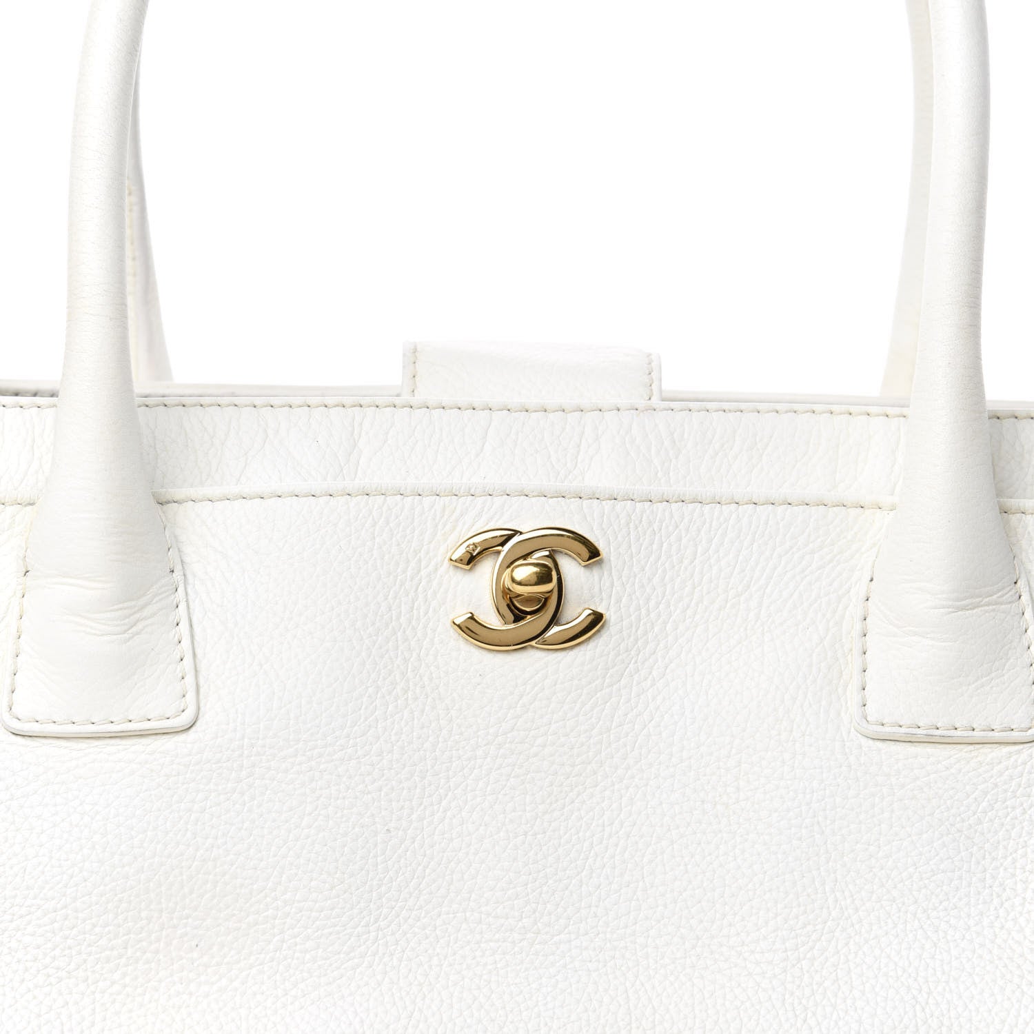 Chanel Calfskin Cerf Executive Shopper Tote White 16 of 16