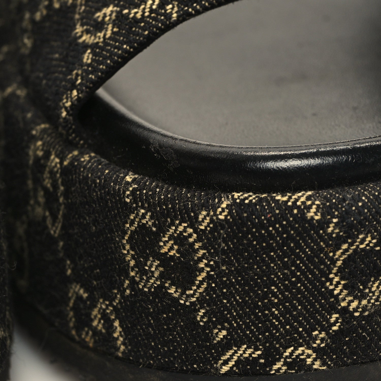 Gucci Jacquard Black Denim GG Monogram Angelina Platform 55mm Slide Sandals 40 Black Ivory 9 of 9