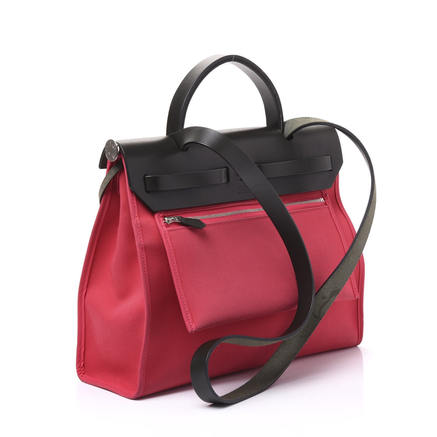 Hermes Vache Hunter Toile Herbag Zip 31 PM Rose Extreme Black 2 of 8