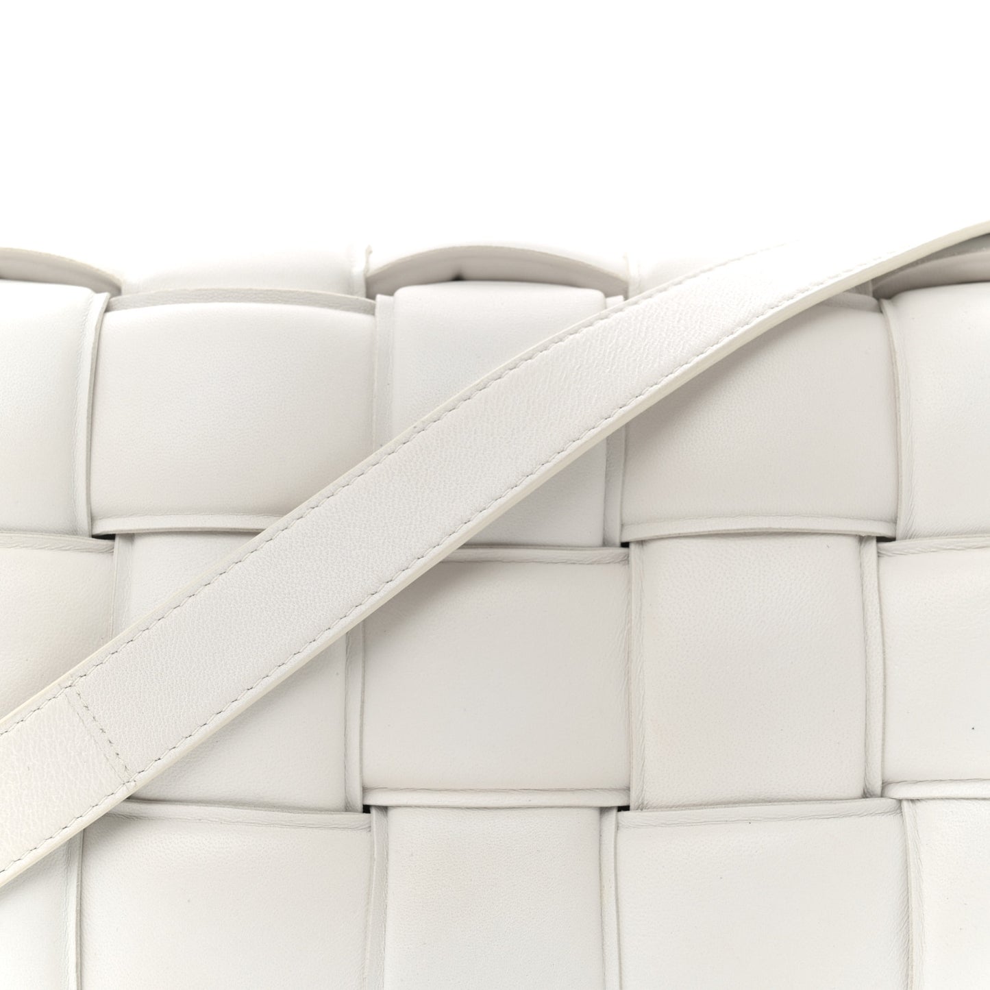 Nappa Maxi Intreccio Padded Cassette Crossbody Bag Chalk