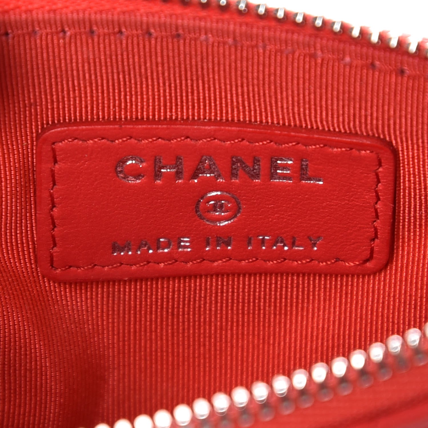 Chanel Lambskin Chevron Quilted Studded Small Cosmetic Case Red 10 of 12