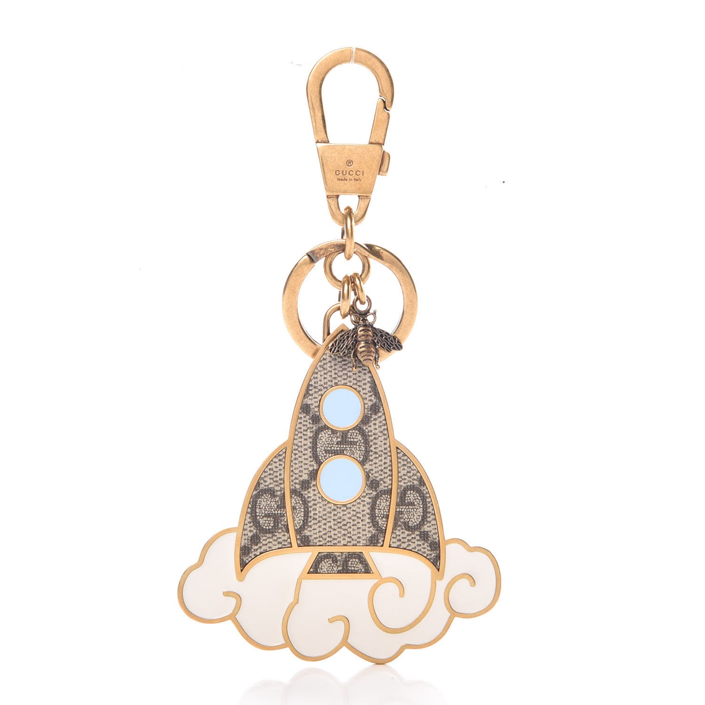 Brass GG Supreme Rocketship Key Chain