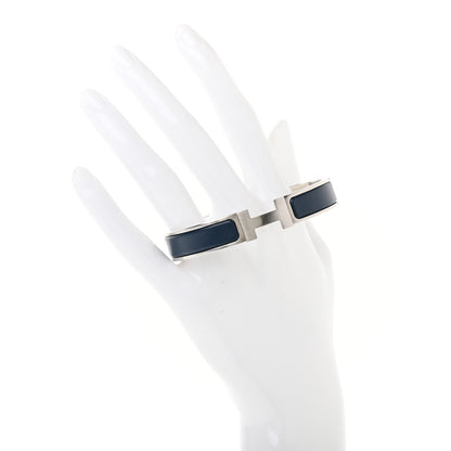 Hermes Matte Enamel Narrow Clic Clac HH Bracelet GM Bleu Nuit 2 of 6