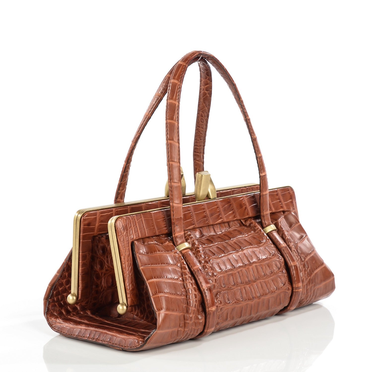 Chloe Leather Crocodile Embossed Mayfair Brown 2 of 8