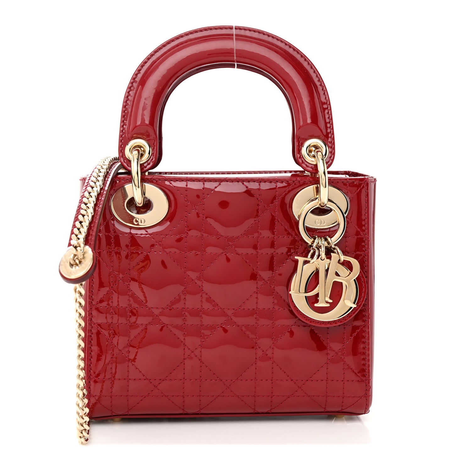 Patent Cannage Mini Lady Dior Red
